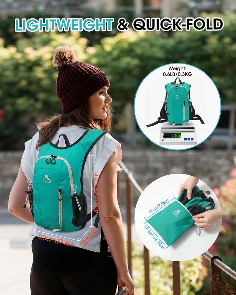 VPBAGE Store Foldable Small Hiking Backpack with 3 Strap Pockets – Lightweight 300D Spill-proof Daypack for Men Women – Packable Small Travel Backpack with Chest Strap & Trekking Pole Holder – Durable Outdoor Bag - Image 5